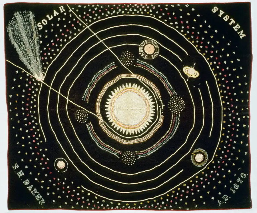 Colcha del sistema solar, Ellen Harding Baker, 1876
