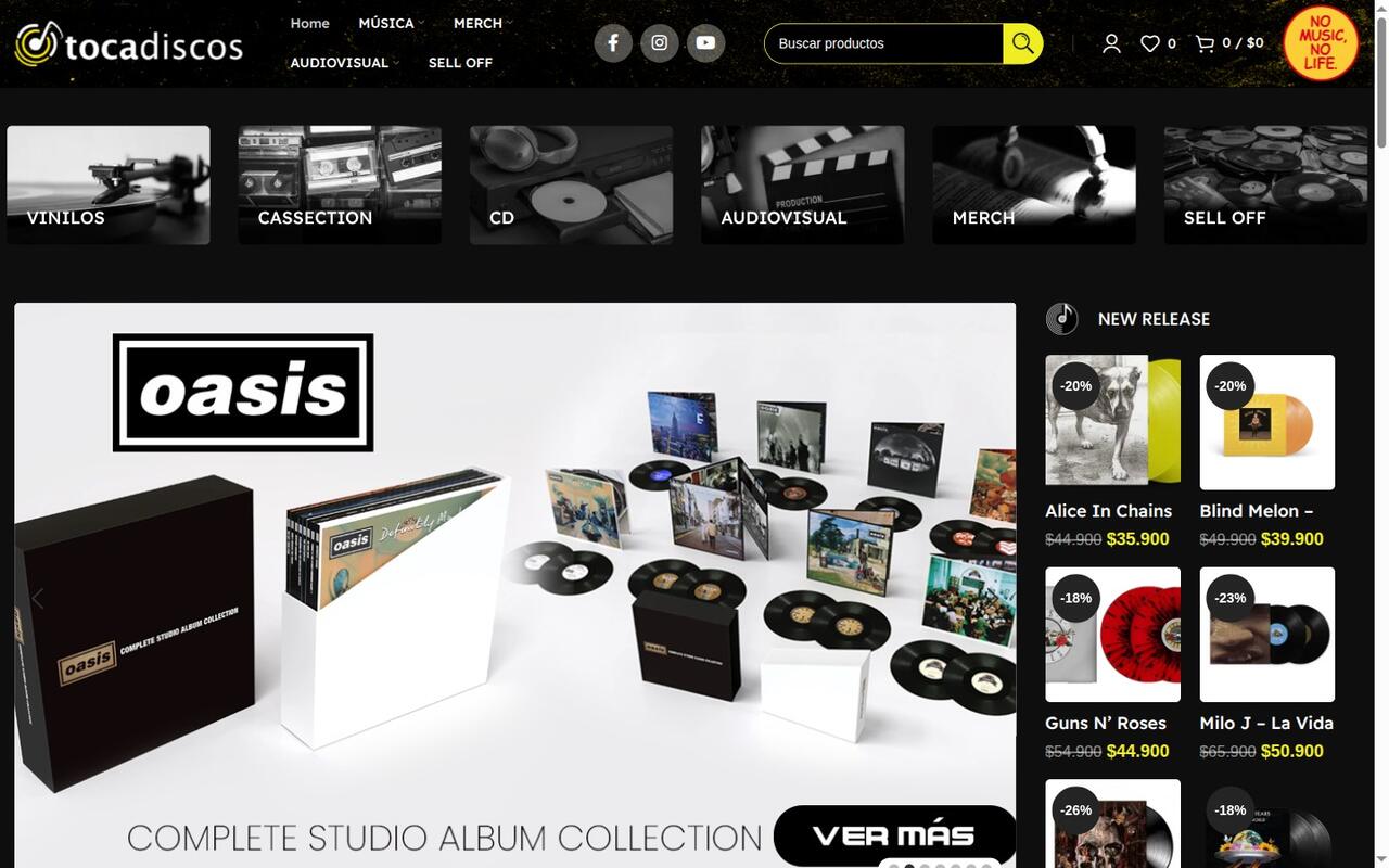 Tienda de música Tocadiscos.cl